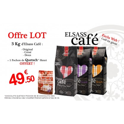 Offre LOT de 3 Kg d'Elsass Café en Grain