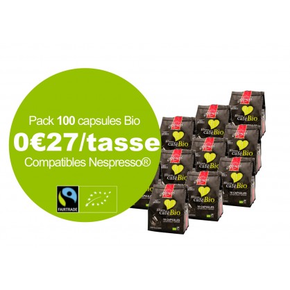 Pack 100 Capsules Elsass Café Bio - Compatibles Nespresso®