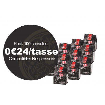 Pack 100 Capsules Elsass café - Compatibles Nespresso®