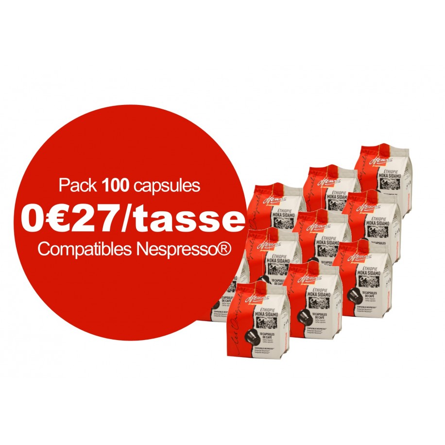 Pack 100 capsules elsass café - compatibles nespresso® - spécial bureau -  cafés henri boutique