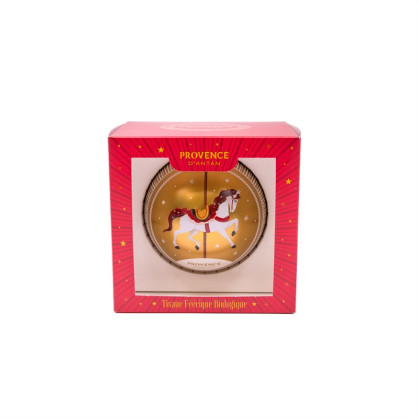 COFFRET 1 BOULE NOEL CHEVAL TISANE FÉERIQUE BIO