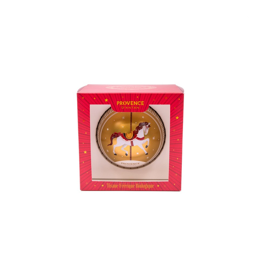 COFFRET 1 BOULE NOEL CHEVAL TISANE FÉERIQUE BIO