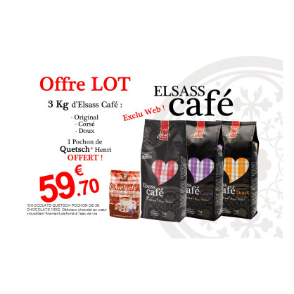 Offre LOT de 3 Kg d'Elsass Café en Grain