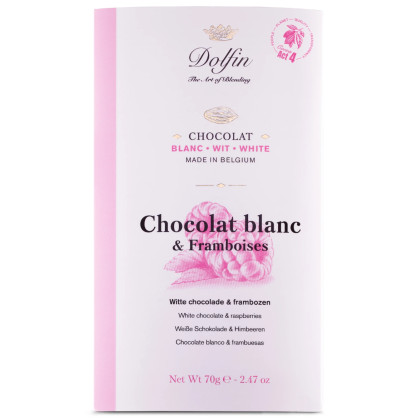 Tablette Chocolat blanc & Framboises 70g
