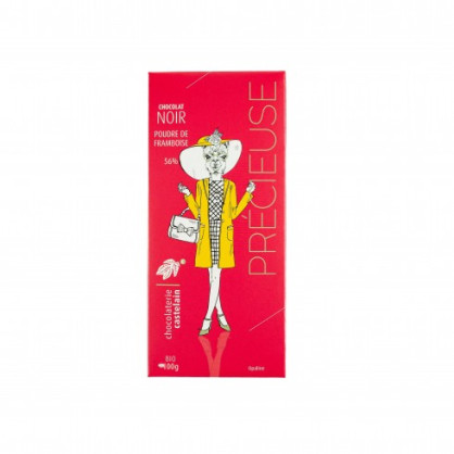 Tablette chocolat Noir 56% Poudre de framboise BIO 100g