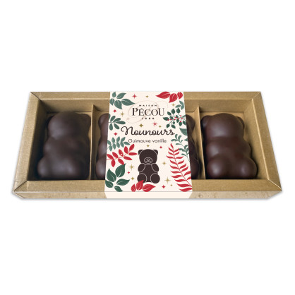 Ourson Guimauve Chocolat Noir – Maison Pécou – 100 g