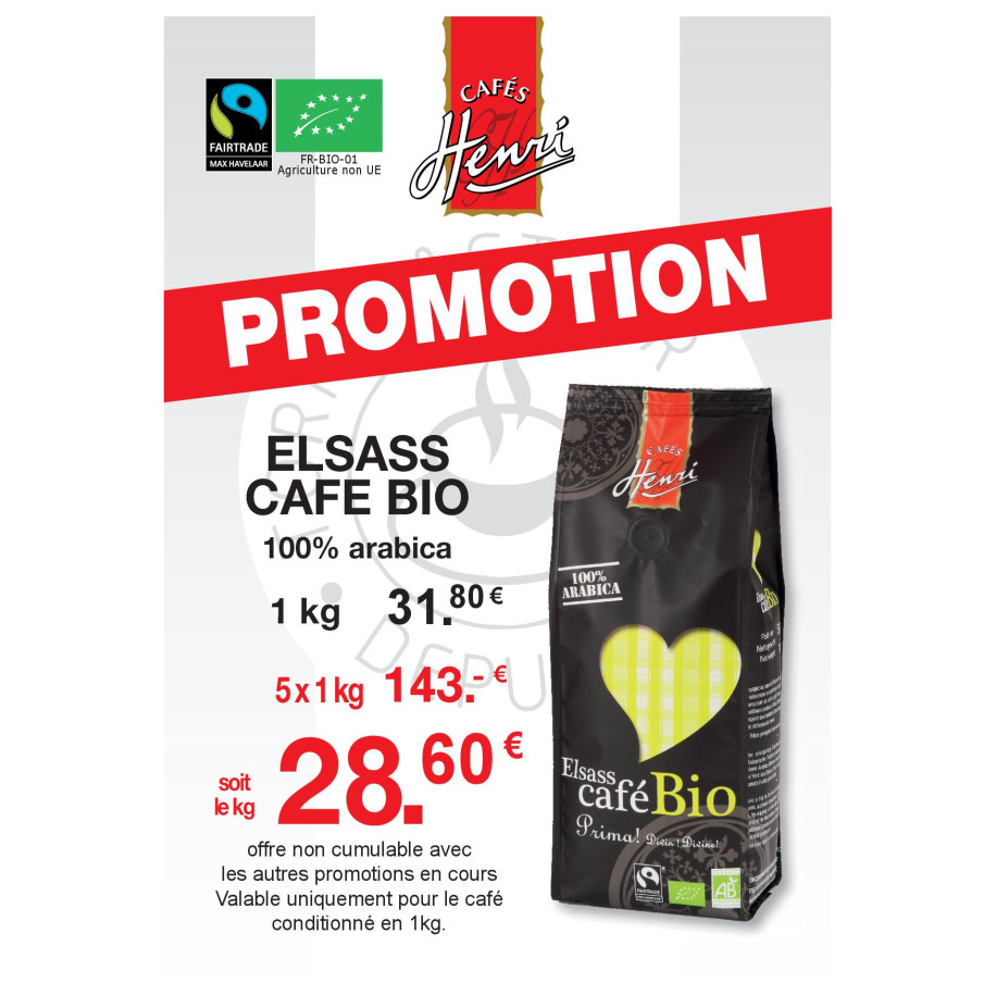 Lot de 5 kg Elsass Café Bio Grain