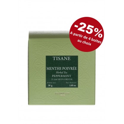Infusion menthe poivrée 25 sachets cristal Dammann