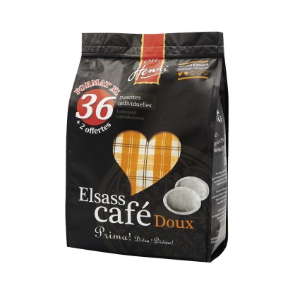 Lot de 36 dosettes Elsass Café Doux + 2 offertes