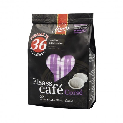 Lot de 36 dosettes Elsass Café Corsé + 2 offertes